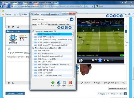 Cách sử dụng Sopcast đơn giản, dễ thực hiện cho người xem bóng đá